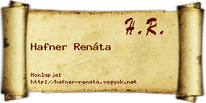 Hafner Renáta névjegykártya